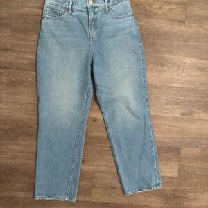 Express Denim Straight Leg Jeans in Light Blue